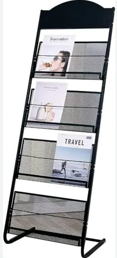 Présentoir 4 tablettes porte magazine blanc