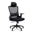 [40050885] Fauteuil ergonomique base nylon , système contact permanent , accoudoirs fixes, appui lombaires, têtière réglable