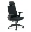 [40050746] Fauteuil ergonomique haut dossier, base nylon , système contact permanent , accoudoirs fixes, têtière réglable